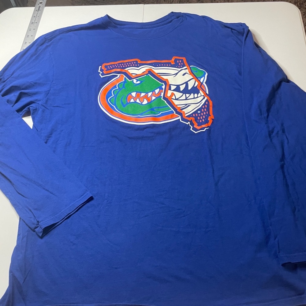 Florida Gators Mens 2XL Blue Long Sleeve T-Shirt State Graphic NCAA Football Tee